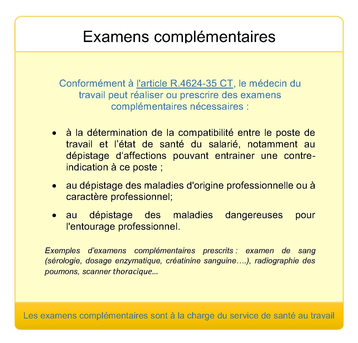 Visite examens complémentaire